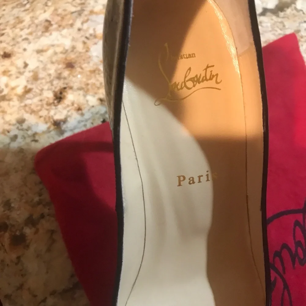 Christian Louboutin New Very Prive 120MM heels Box Dust Cloth Included Black - Picture 6 of 7